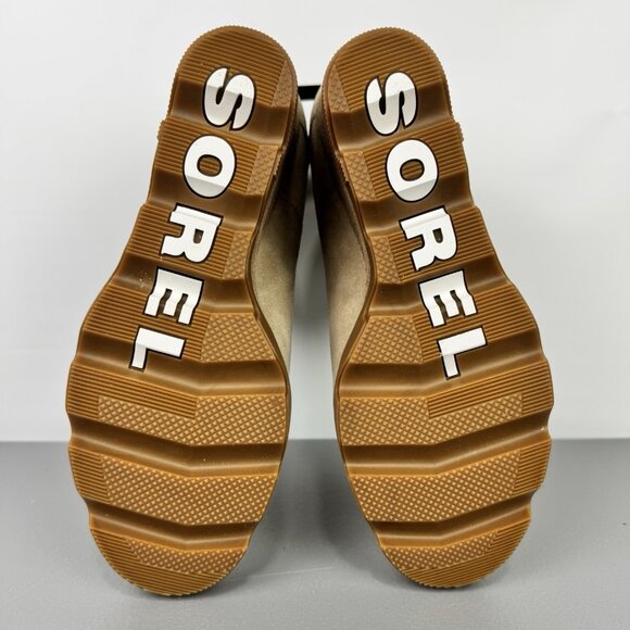 Sorel Joan Uptown Chelsea Waterproof Suede Wedge Bootie Boots Sandy Tan Women 10 - Picture 9 of 13